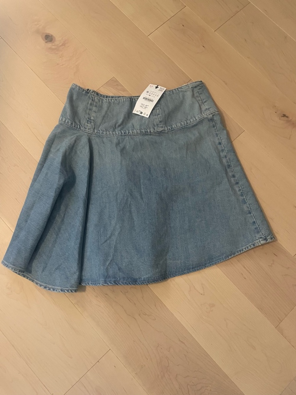 Zara Light Blue Asymmetrical Skirt M